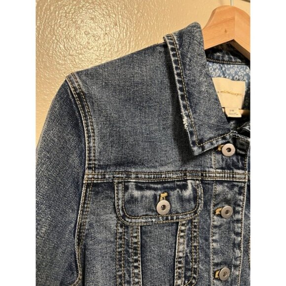 Anthropologie Pilcro and the Letterpress Denim Jacket Eyelet Trim Women's Medium - Picture 7 of 14